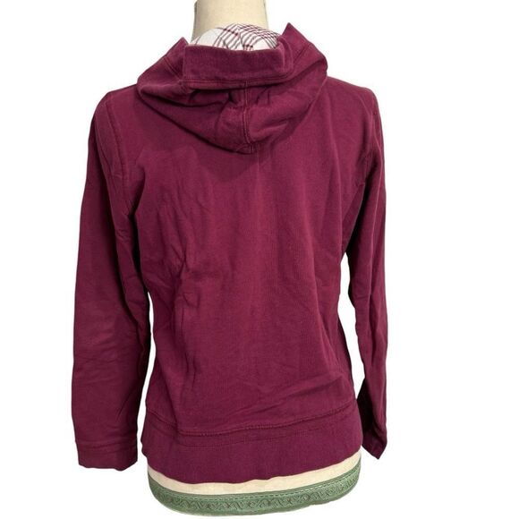 Solid red with white Zip up Hoodie with pockets Cotton Blend Long sleeve size M - Picture 6 of 7